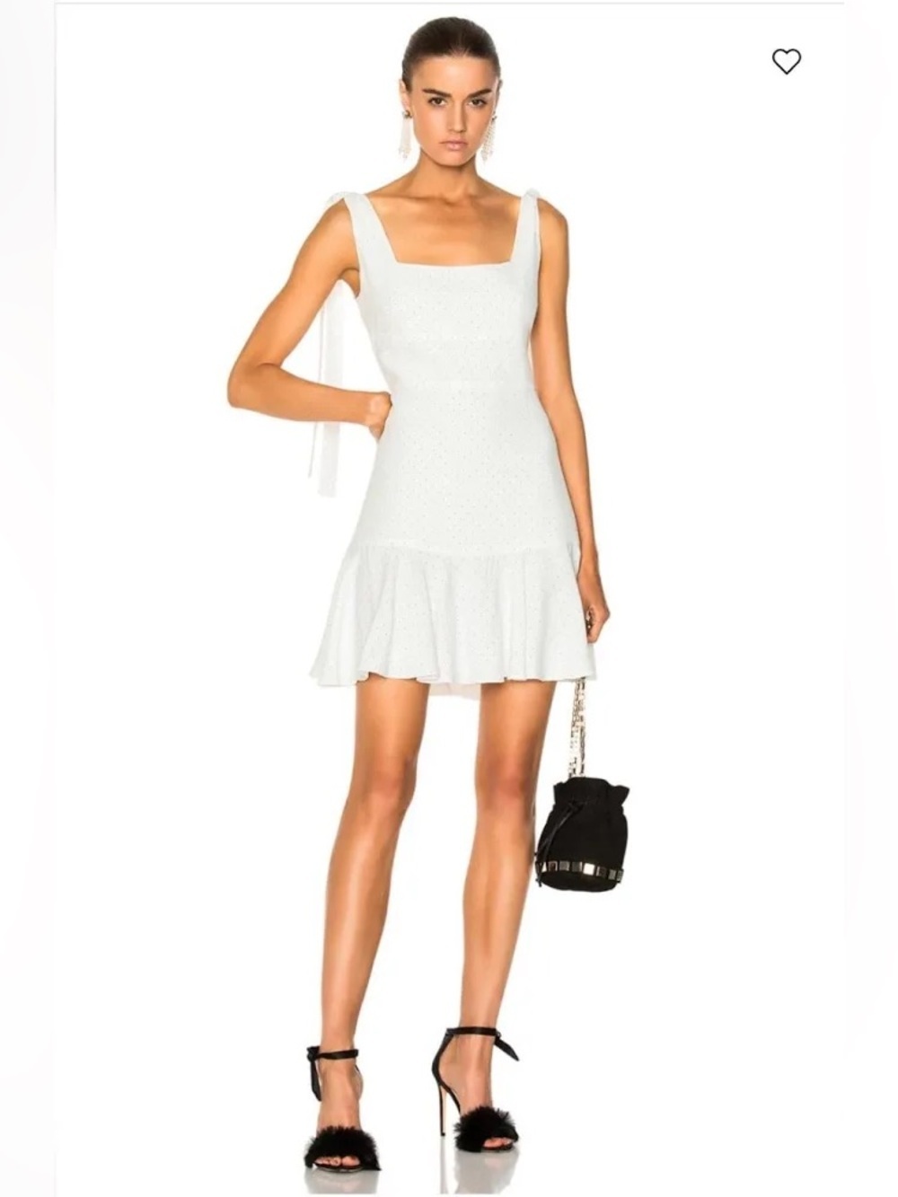 Alexie Jazz Micro Polka Dot Dress in white